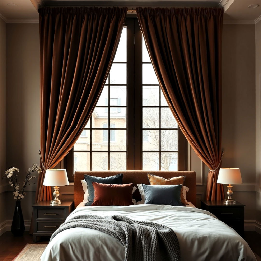 heavy drapes to create dramatic effect - 25 Dark Academia Bedroom Ideas