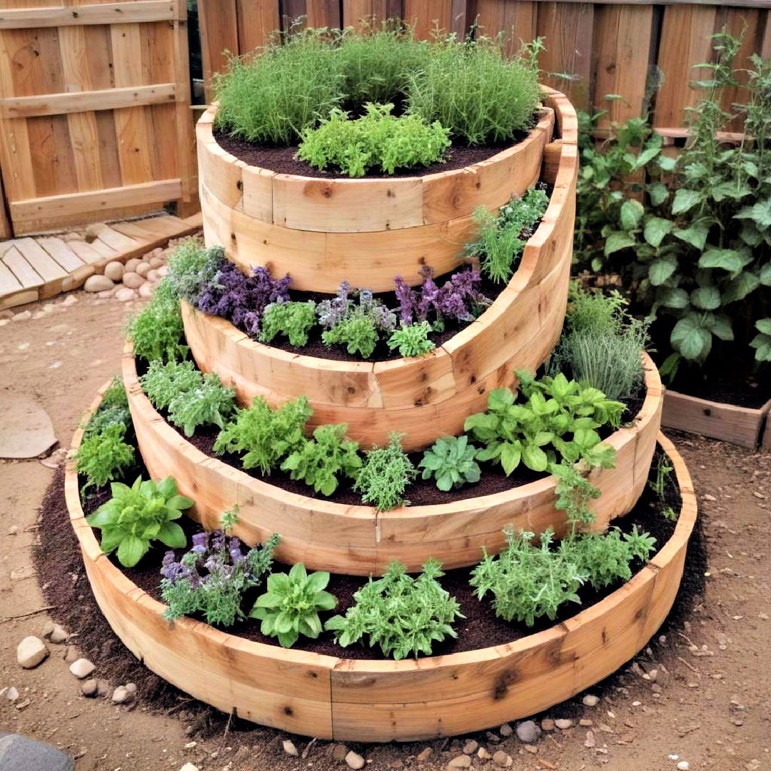 herb spiral landscaping idea - 40 Front Yard Landscaping Ideas