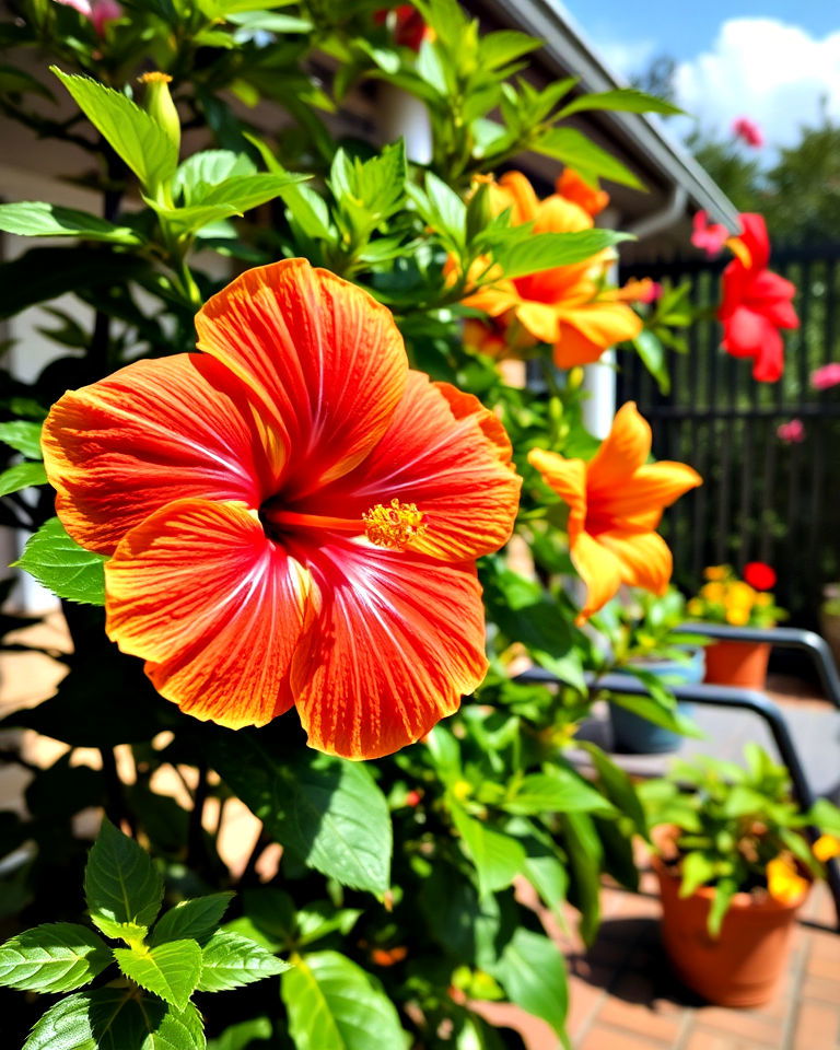 hibiscus to add tropical flair - 30 Outdoor Plants for Patio