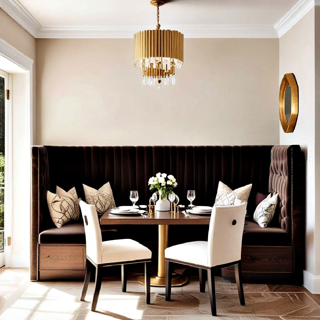 high back dining room banquette - 40 Banquette Seating Ideas