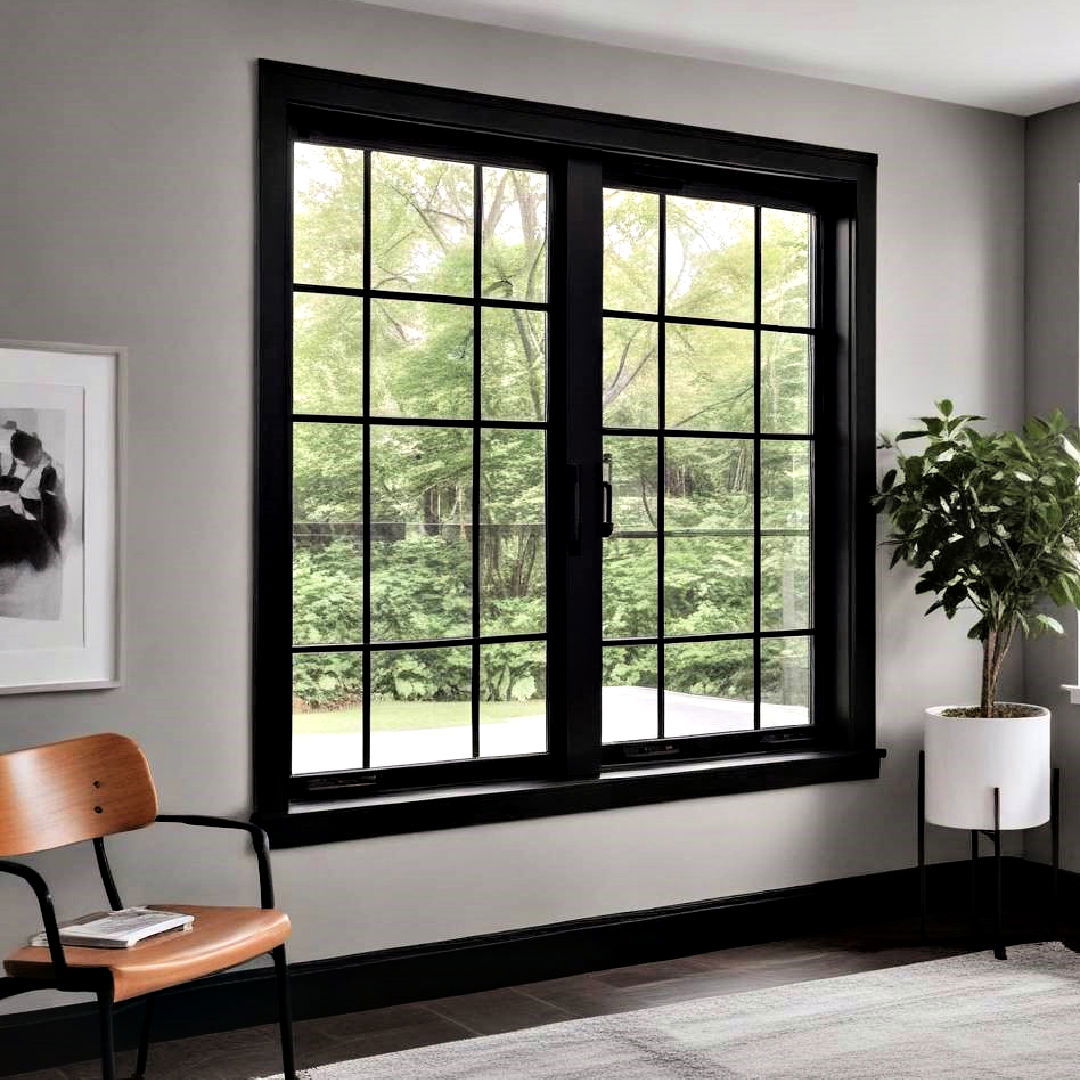 high contrast matte black trim - 25 Modern Window Trim Ideas
