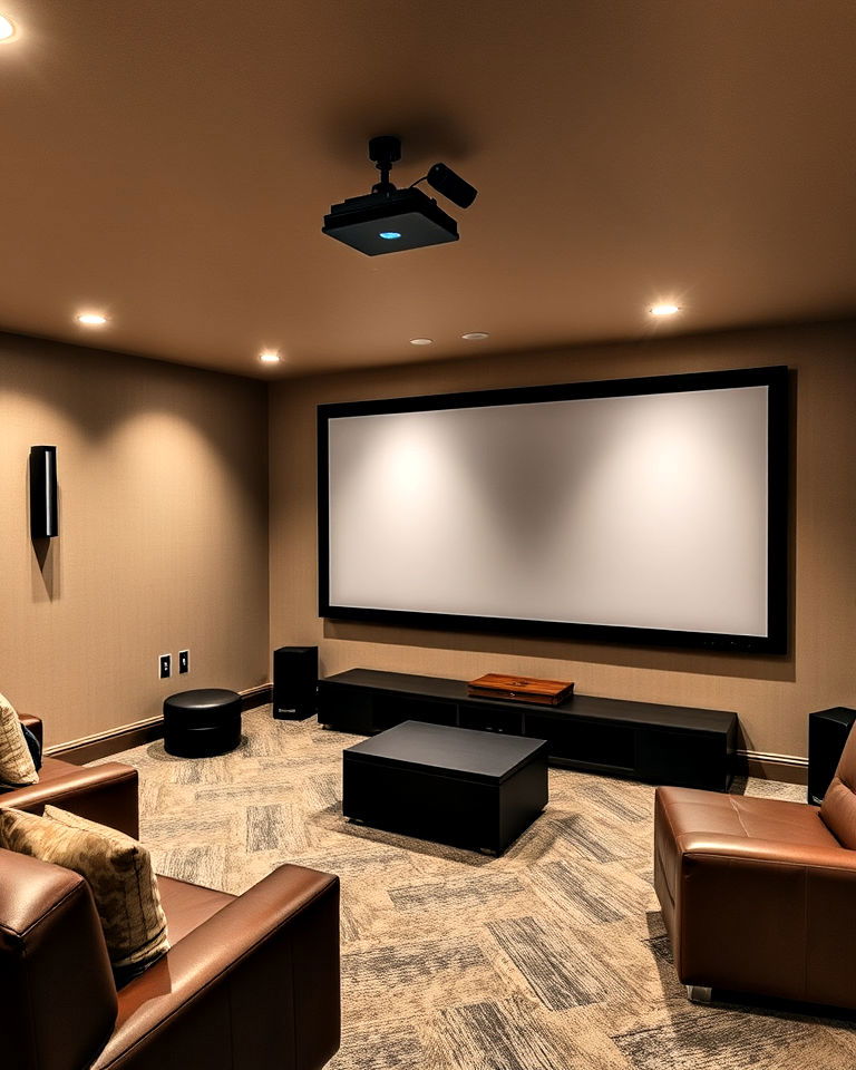 high quality projector and screen ideas - 25 Basement Home Theater Ideas