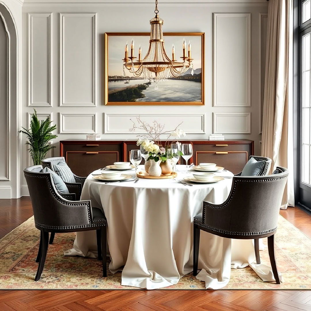 high quality table linens - 40 Luxury Dining Room Ideas