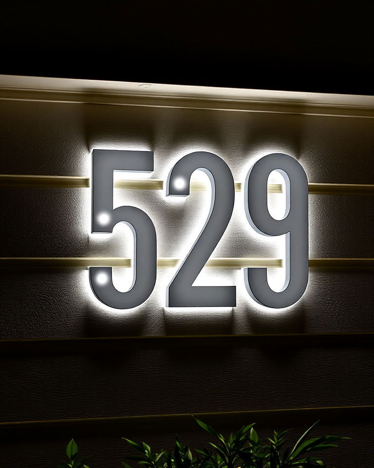 high tech illuminated led numbers - 40 House Number Ideas