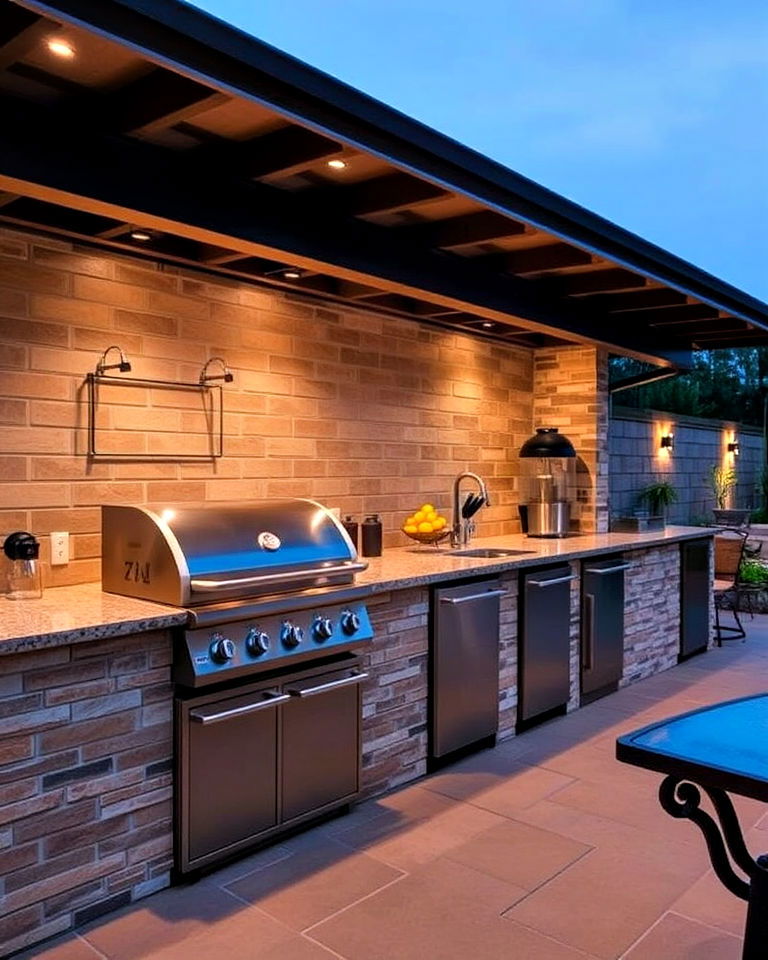 high tech outdoor kitchen ideas - 20 Pool House With Outdoor Kitchen Ideas