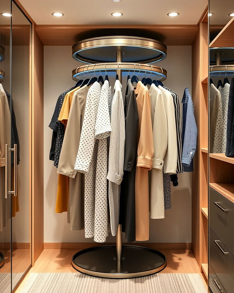 high tech rotating closet rack - 30 Dressing Room Ideas