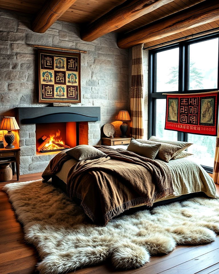 himalayan inspired rustic bedroom - 20 Asian Bedroom Ideas