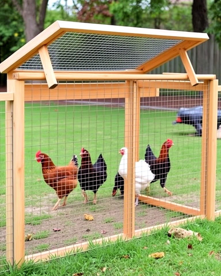 hinge top chicken fence - 25 Chicken Fence Ideas
