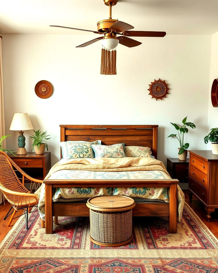 hippie bedroom with vintage furniture - 25 Hippie Bedroom Ideas