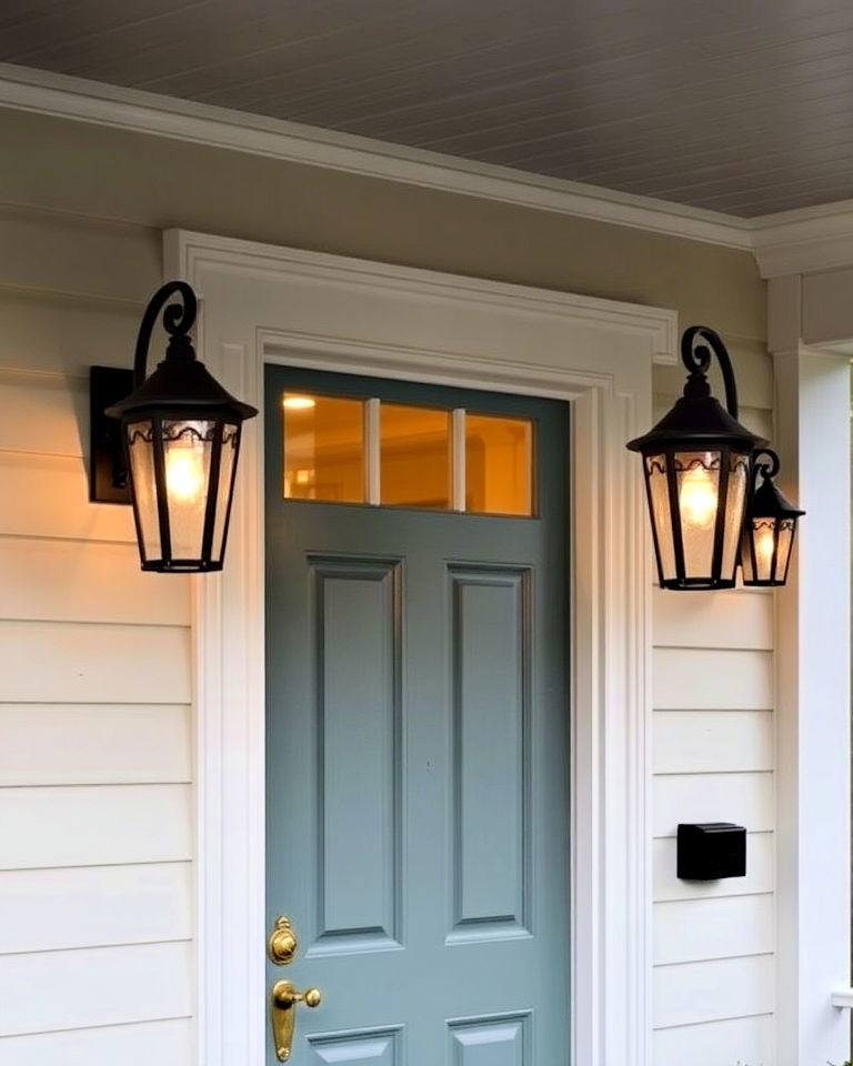 historical vibe outdoor sconces - 30 Colonial Front Porch Ideas