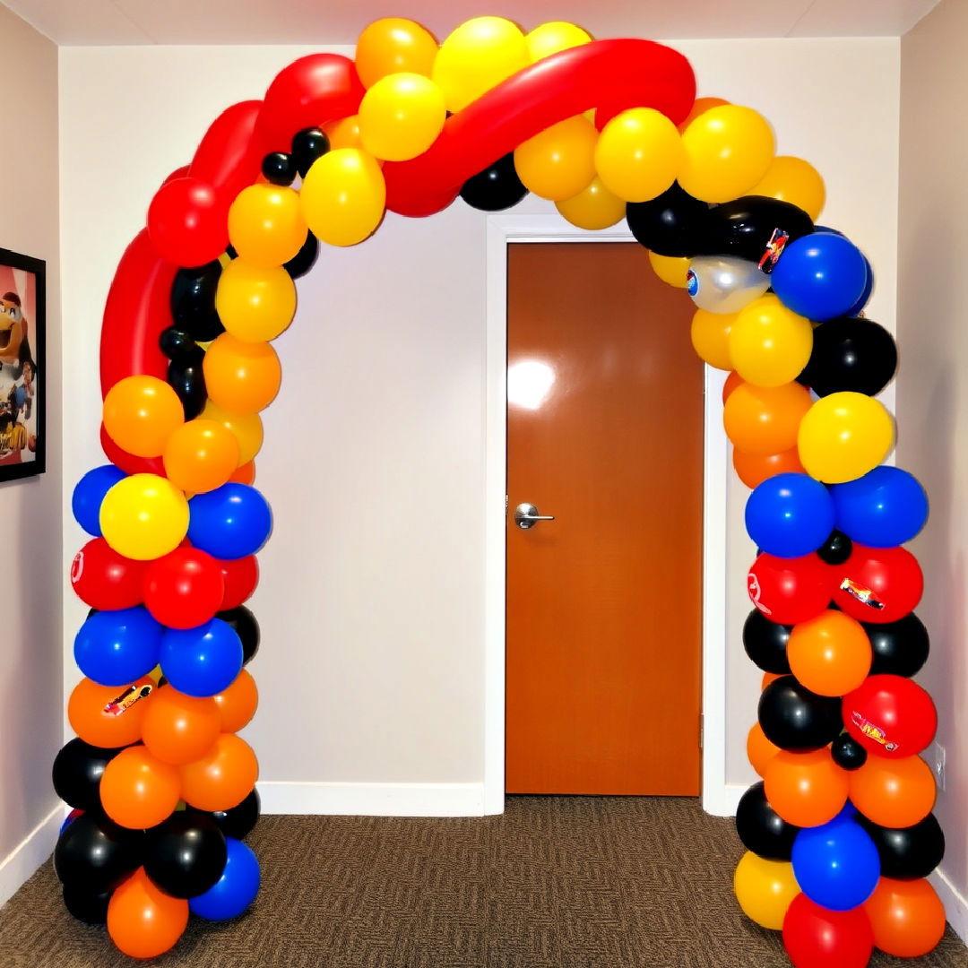 hot wheels balloon arch for birthday party - 25 Hot Wheels Birthday Party Ideas