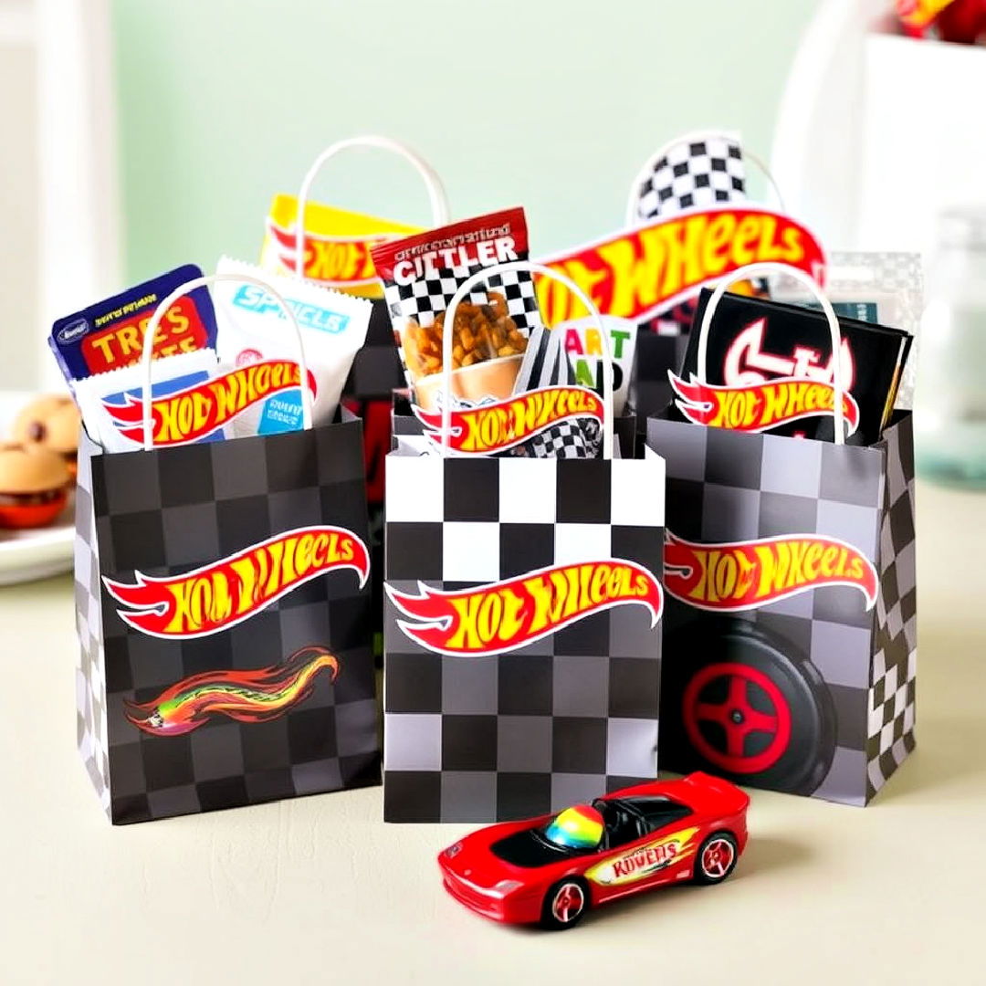 hot wheels inspired goody bags - 25 Hot Wheels Birthday Party Ideas