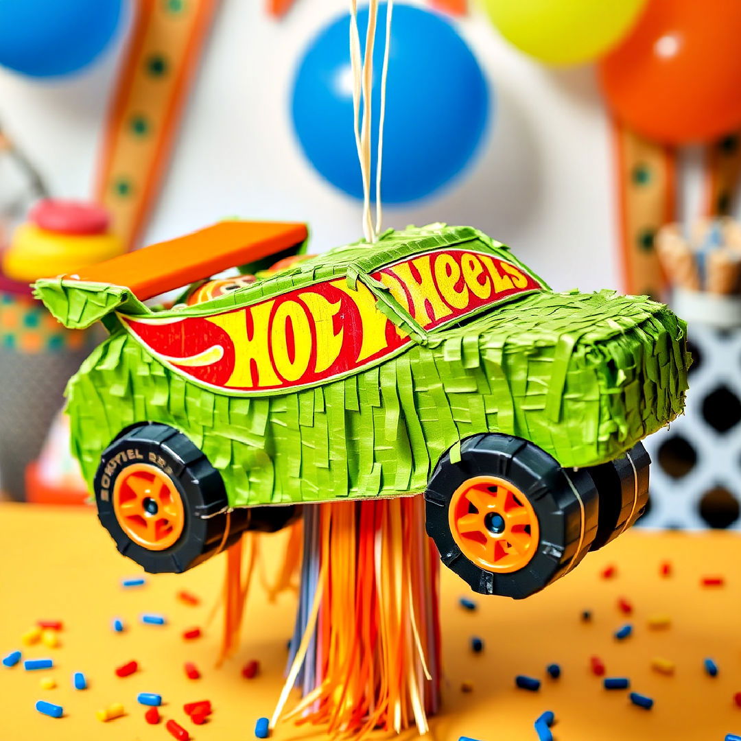 hot wheels themed piata for birthday party - 25 Hot Wheels Birthday Party Ideas