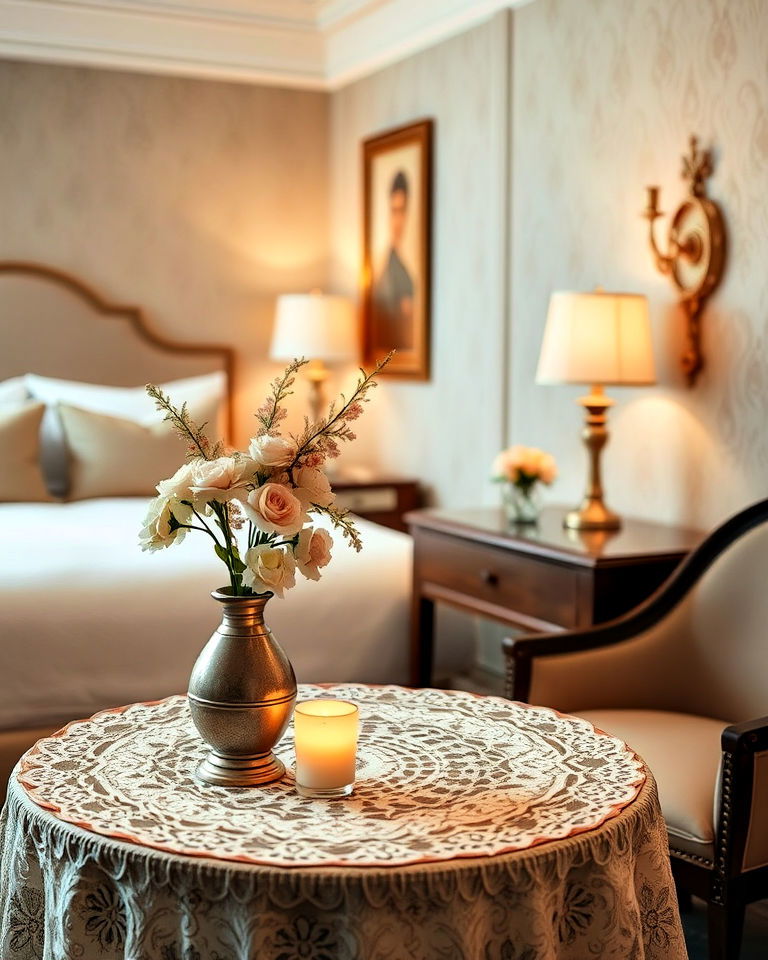 hotel room with vintage inspired decor - 30 Romantic Hotel Room Ideas