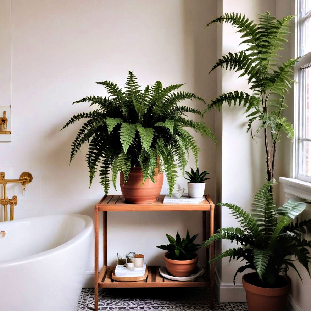houseplants to purify the air - 25 Boho Bathroom Ideas