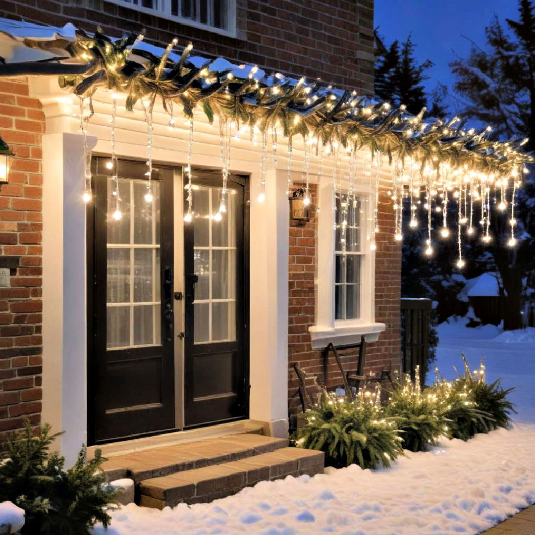 icicle string lights with cascading effect - 40 Patio String Light Ideas