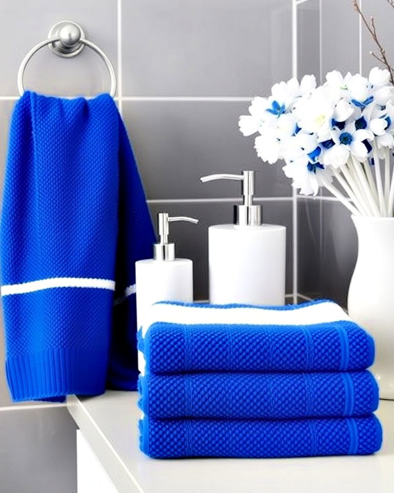 impactful blue and white bathroom accessories - 30 Blue and White Decor Ideas