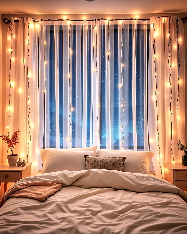 impactful fairy light curtains - 25 Princess Room Ideas