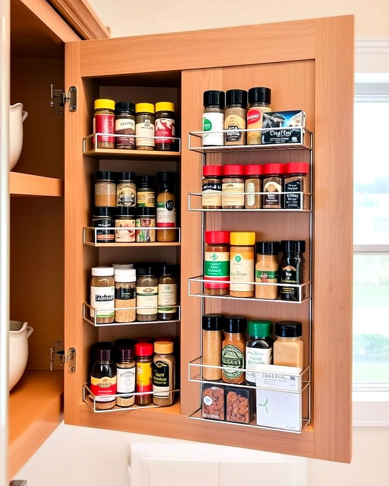 in cabinet door spice rack design - 40 Spice Rack Ideas