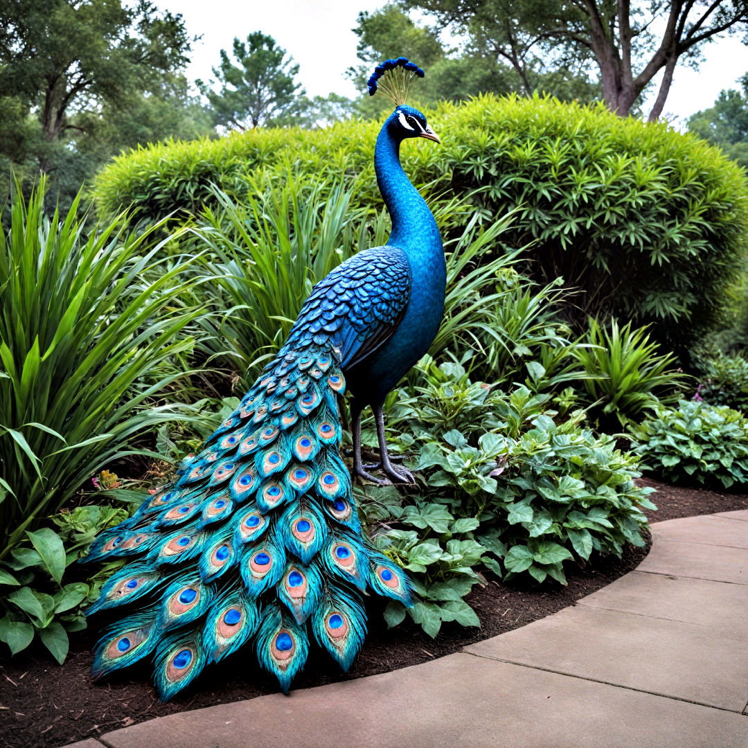 incorporate outdoor art with sculpture - 40 Front Yard Landscaping Ideas