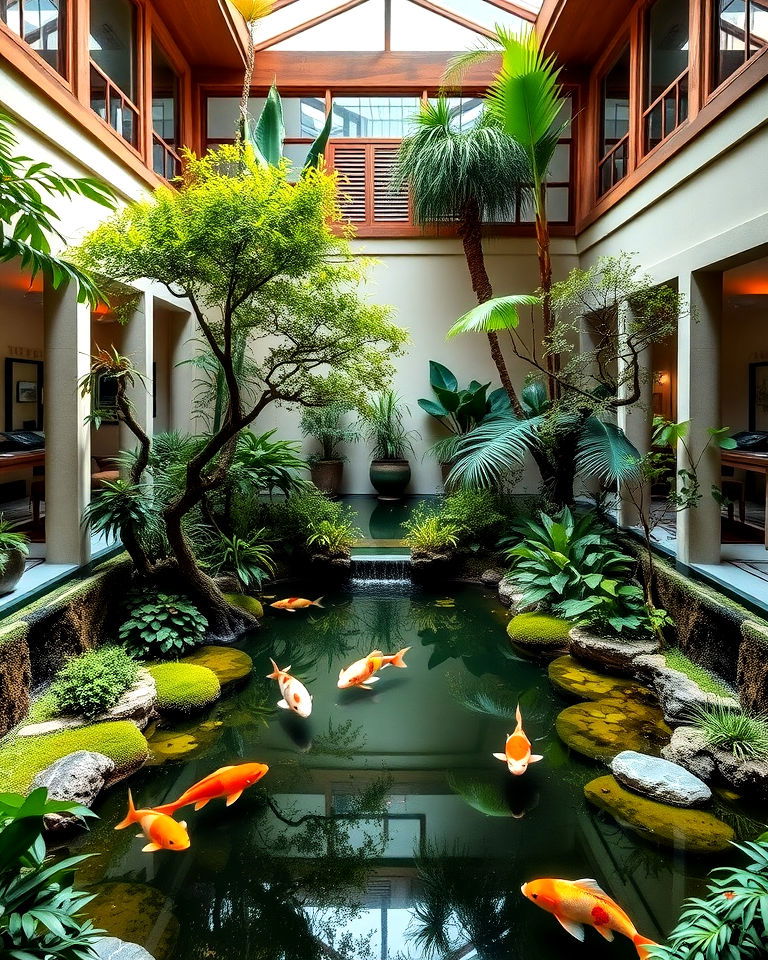 indoor courtyard koi pond - 20 Indoor Koi Pond Ideas