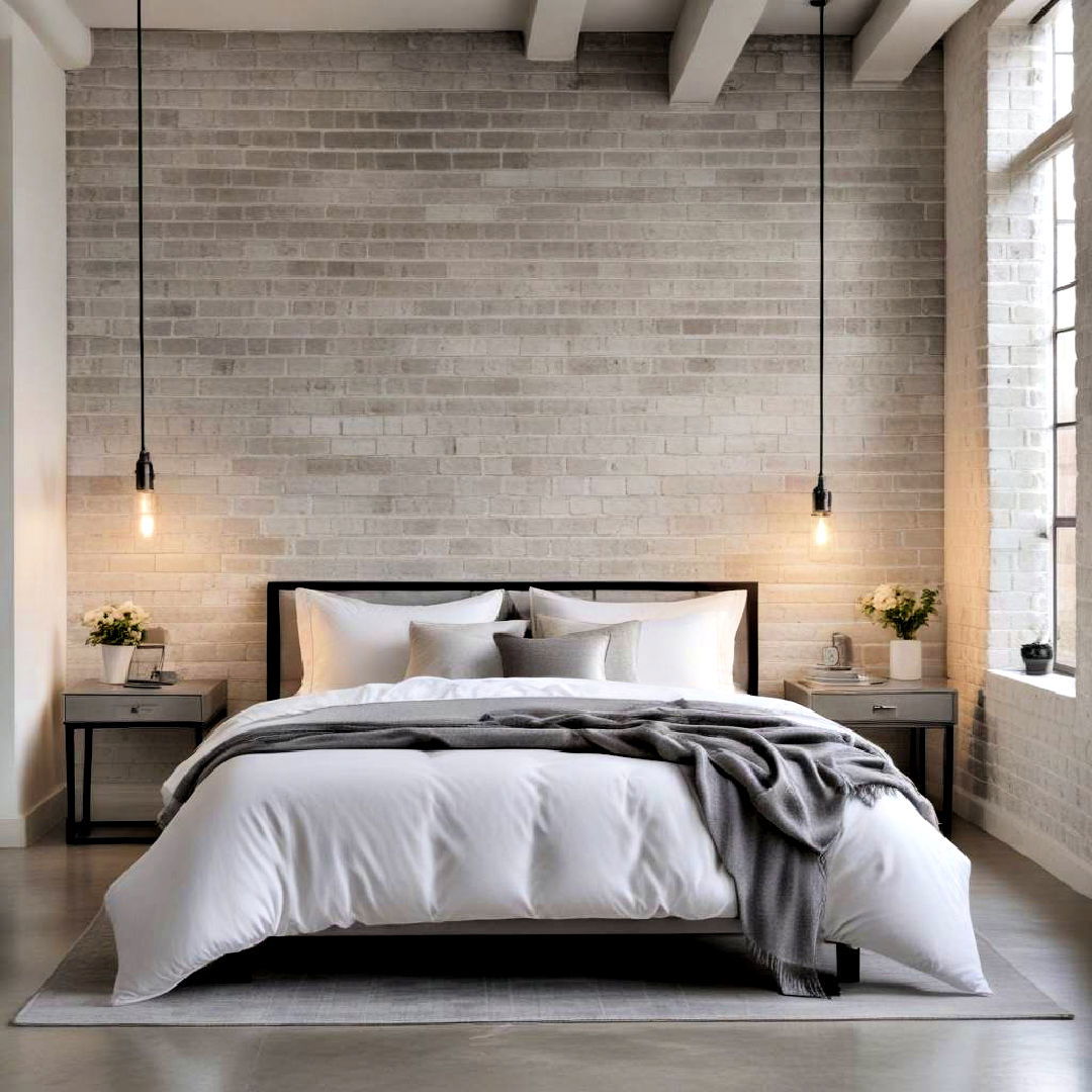 industrial chic bedroom - 40 Grey and White Bedroom Ideas