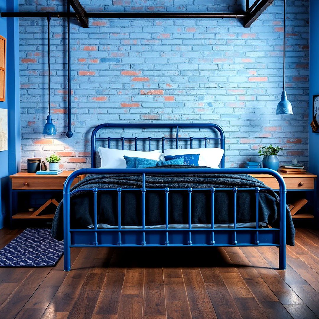 industrial decor for blue bedroom - 40 Blue Bedroom Ideas