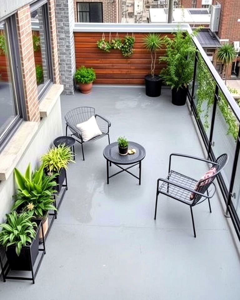 industrial edge concrete decking - 20 Balcony Deck Ideas
