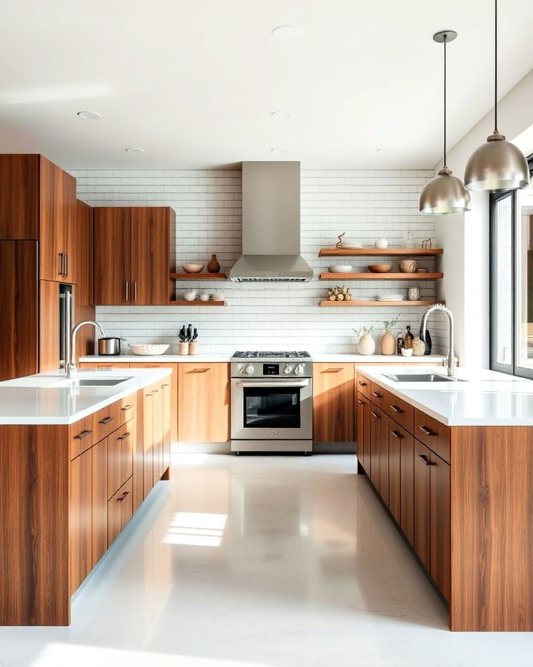 industrial edge white concrete floor - 25 White Kitchen Floor Ideas