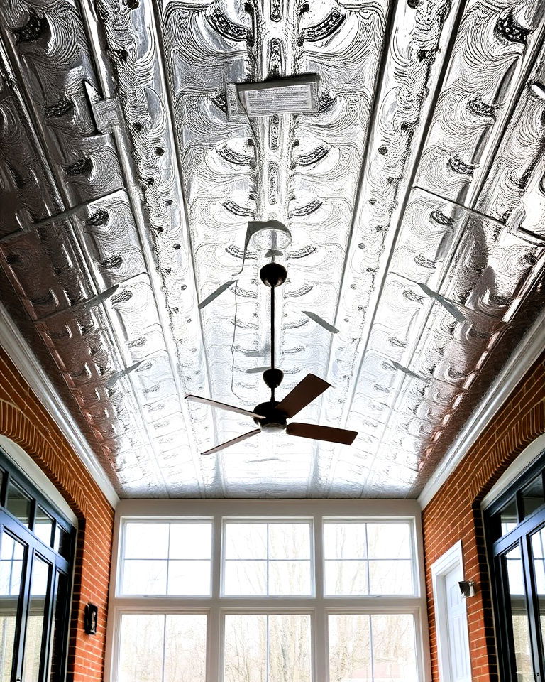 industrial look metal ceiling for sunroom - 20 Sunroom Ceiling Ideas