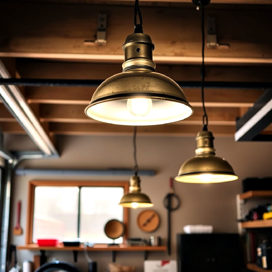 industrial pendant lights for garage - 15 Garage Lighting Ideas