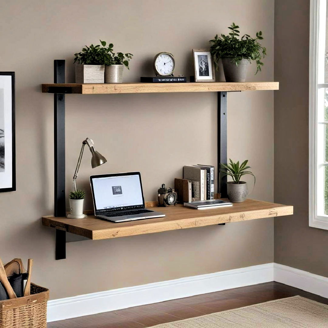 industrial style floating desk design - 15 Floating Desk Ideas