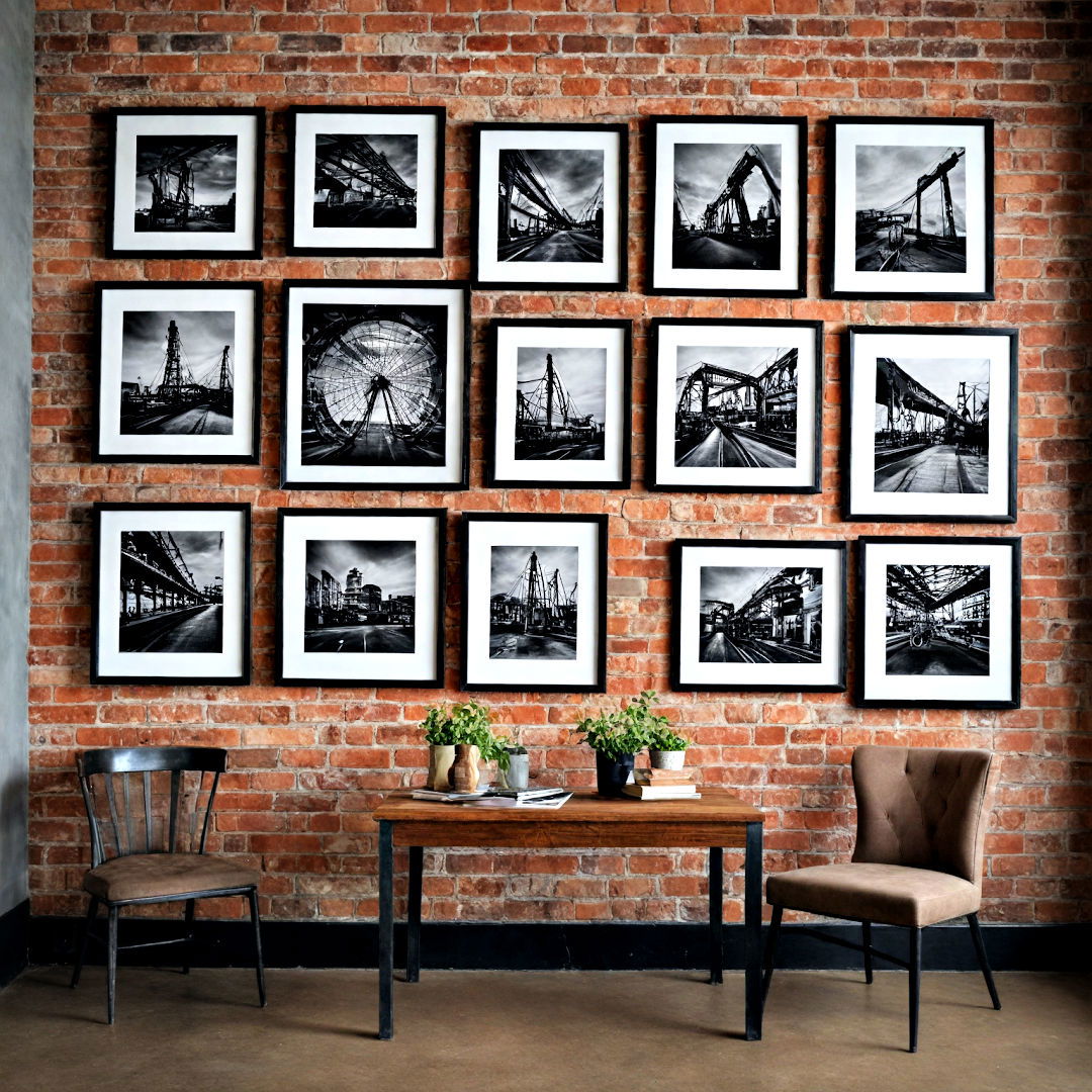 industrial style gallery wall - 40 Gallery Wall Ideas