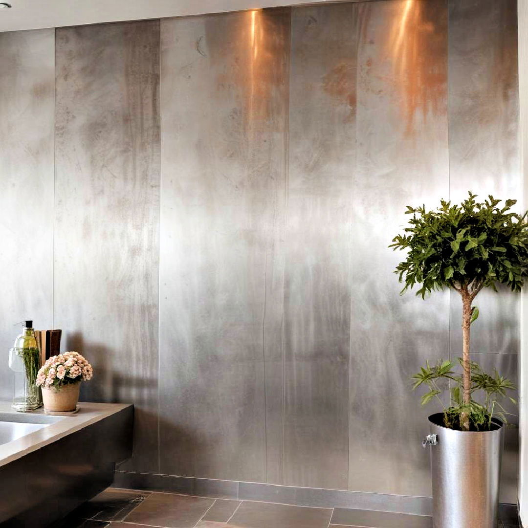 industrial style metal sheets for wall covering - 30 Wall Covering Ideas