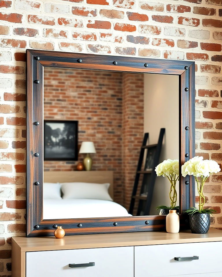 industrial style mirror over dresser - 20 Mirror Over Dresser Ideas