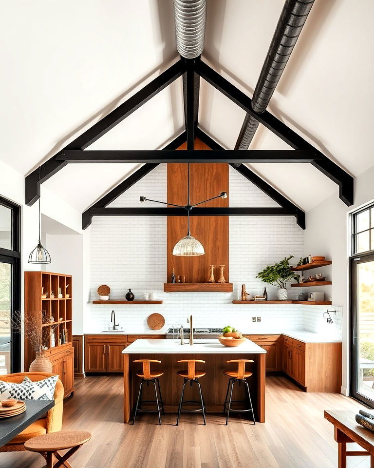 industrial style vaulted ceiling - 25 Vaulted Ceiling Kitchen Ideas