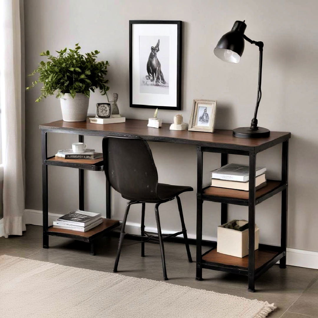 industrial theme steel desk - 20 Industrial Bedroom Ideas