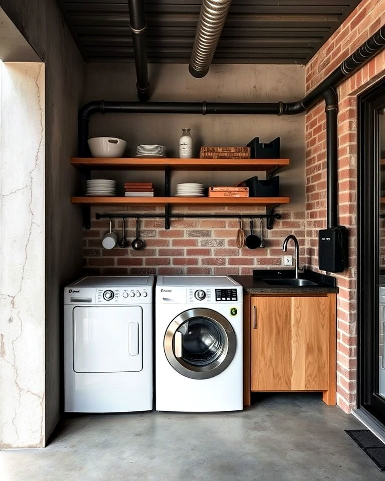 industrial themed outdoor laundry room - 30 Outdoor Laundry Room Ideas
