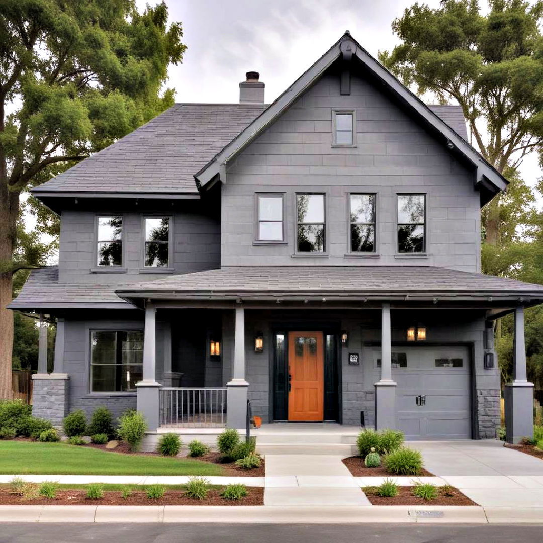 industrial vibe battleship gray industrial vibe paint - 40 Gray Exterior House Paint Ideas