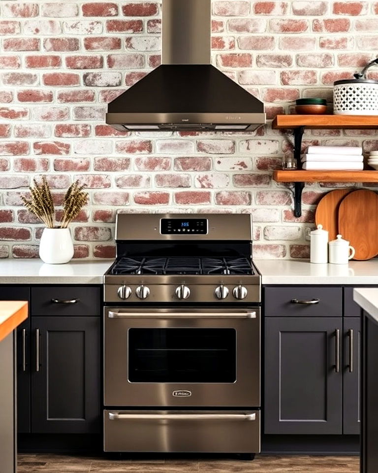 industrial vibe kitchen with stainless steel elements - 25 Kitchen With Stainless Steel Appliances