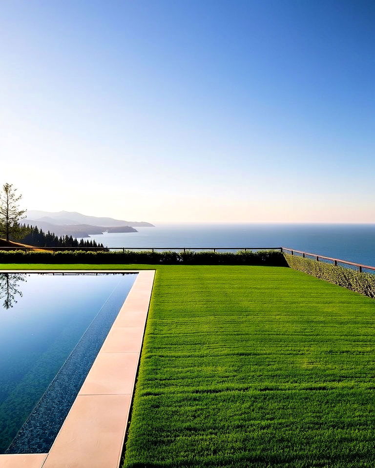 infinity lawn with minimalistic landscaping - 40 Luxury Landscaping Ideas