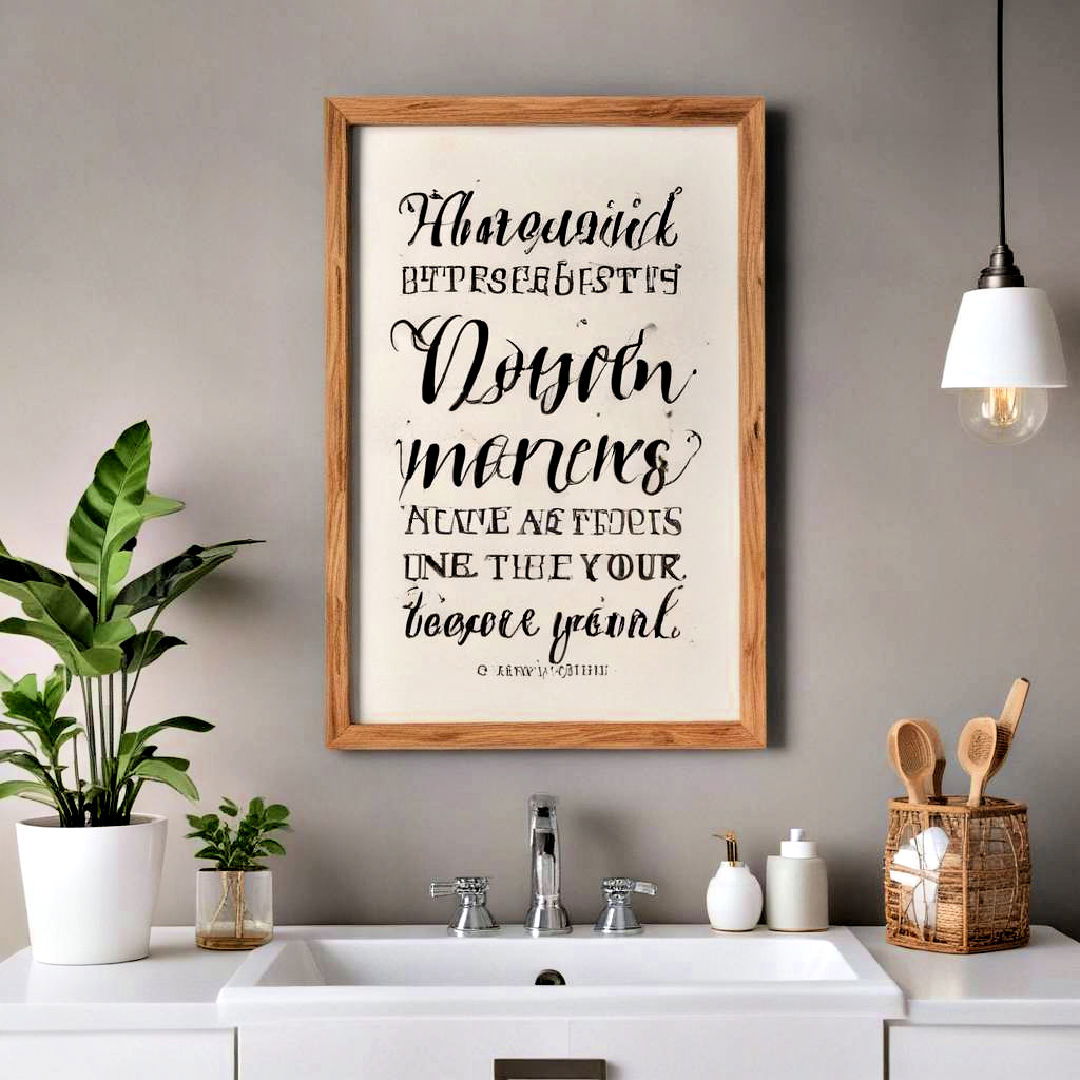 inspirational quotes for bathroom art - 25 Bathroom Art Ideas