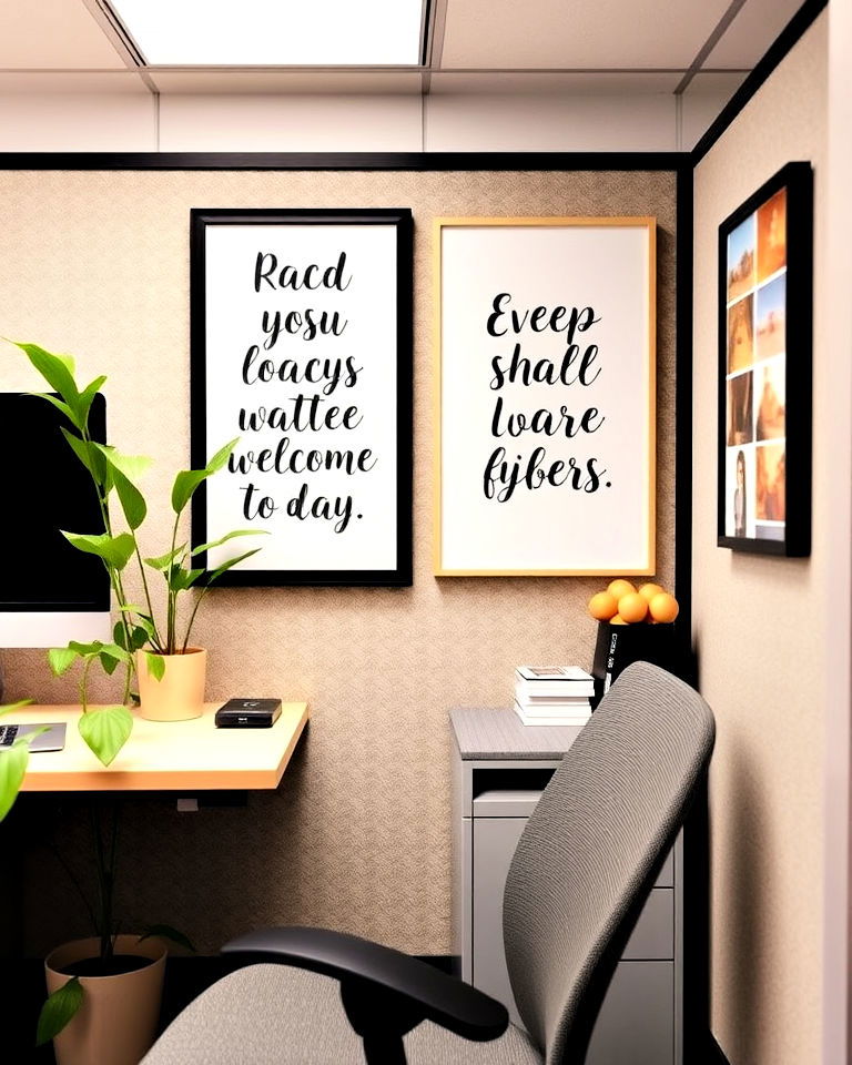 inspirational wall art for cubicle decor - 30 Cubicle Decor Ideas