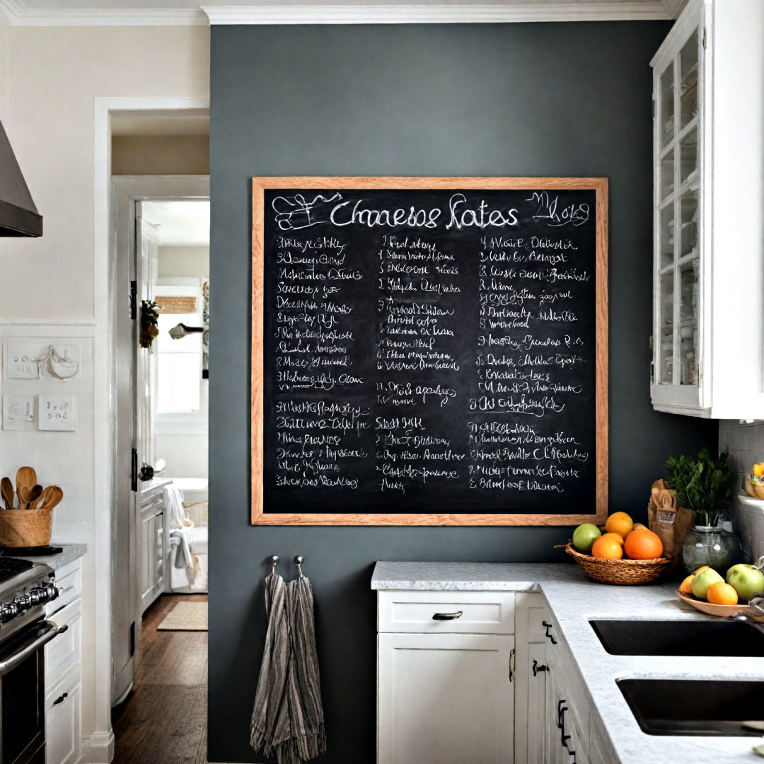 install a chalkboard - 40 Kitchen Organization Ideas