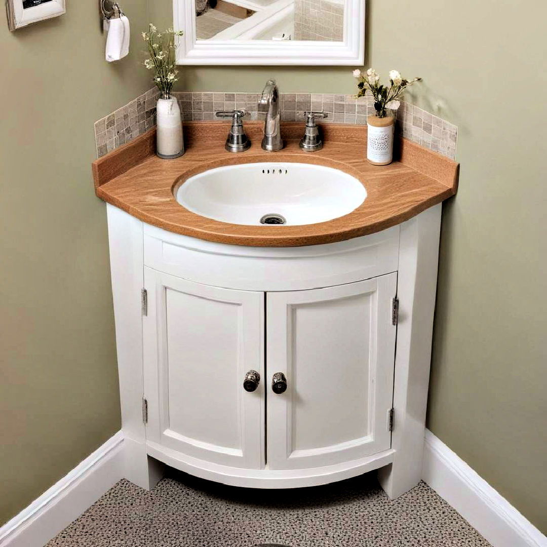 install a compact corner sink - 25 Small Bathroom Ideas on a Budget