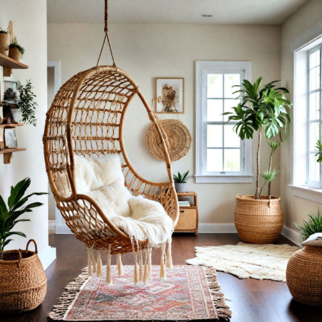 install a hanging chair - 40 Boho Bedroom Ideas