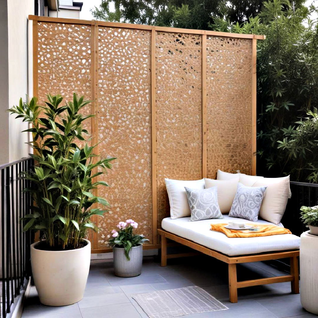 install a privacy screen to block unwanted views - 30 Small Balcony Ideas