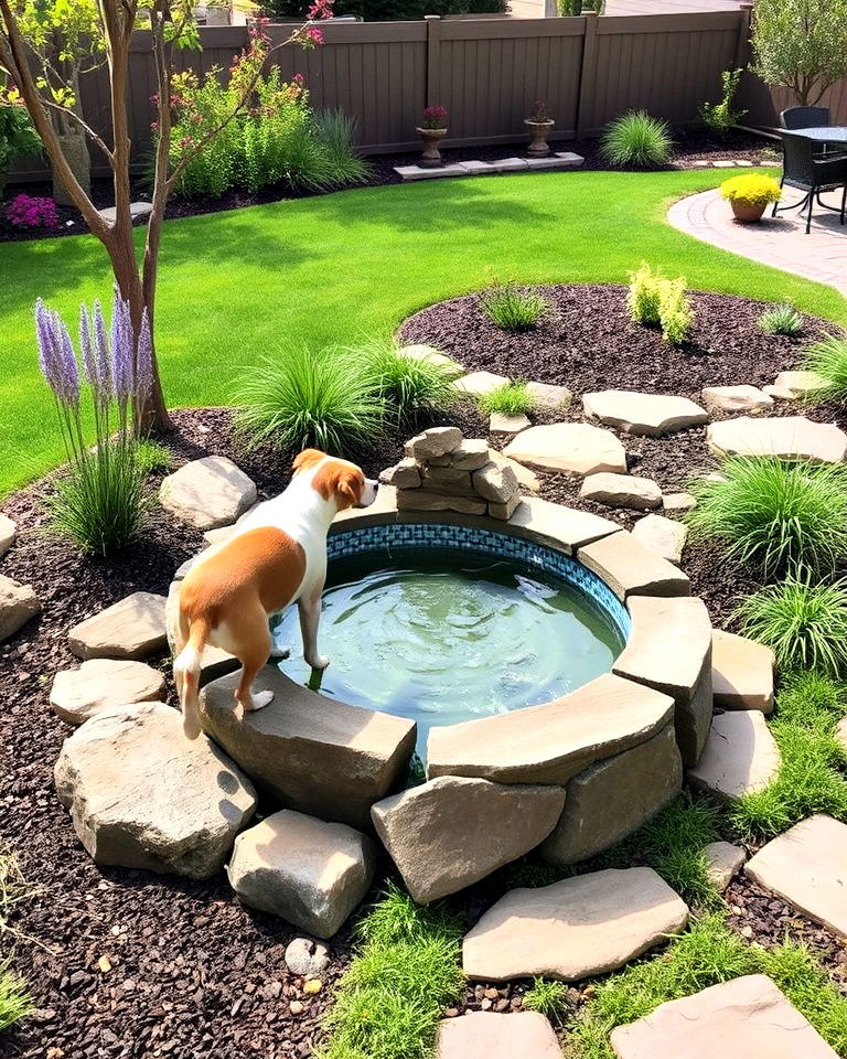 install a shallow water feature - 25 Dog Friendly Landscaping Ideas