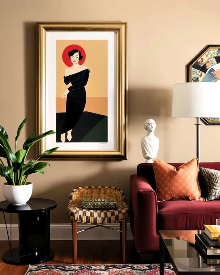 install art deco inspired artwork - 30 Art Deco Interior Design Ideas