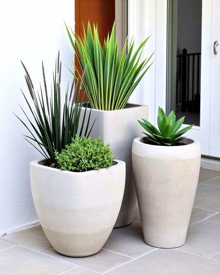 install artistic pathway lighting - 25 Concrete Landscaping Ideas